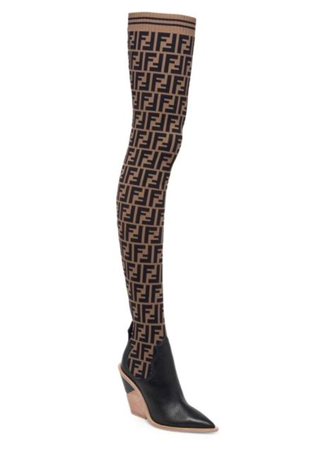 fendi heel boots|fendi thigh high sock boots.